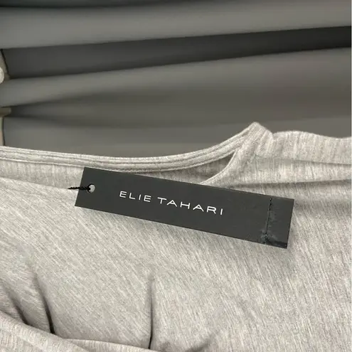 Elie Tahari NWT Sleeveless Twist Neck Knit Heather Gray Small