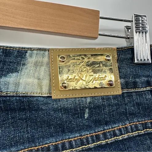 Baby Phat Y2K Dark Acid Wash High Rise Straight Leg Cropped Jeans Size 14