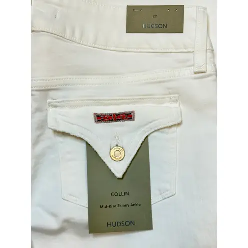 Hudson Collin Mid-Rise White Skinny Ankle Jeans Size 29 NWT