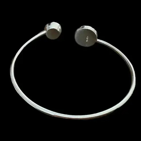 Purple Galaxy Crystal Rhinestone Silver Tone Metal Open Cuff Bangle Bracelet