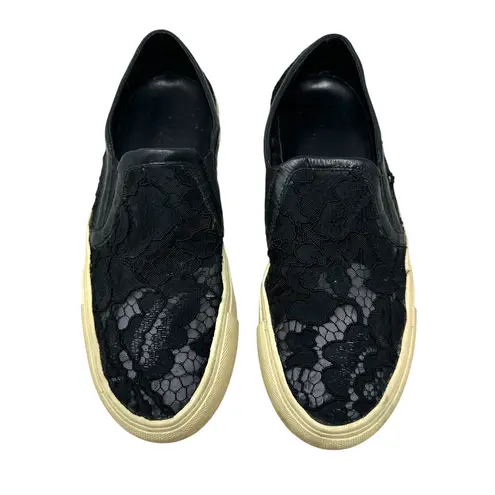 Sandro Anikka Lace Sneakers Slip-On Flat Black Size 39 US 8.5