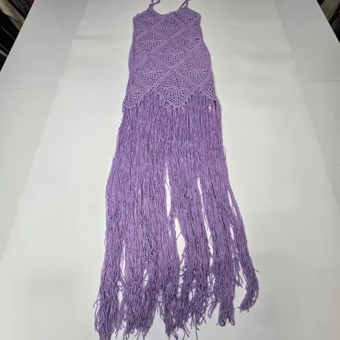 Line and Dot Wandering Maxi Dress in Lavender Small