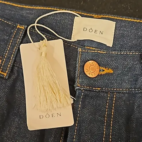 πDOENπ Diana Jean ~ High Waisted Button Fly Jeans Rinse Wash Dark Blue 30 NWT