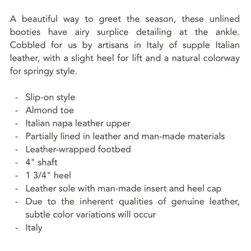 Garnet Hill Like New Leather Adelle Ankle Boots Size 8.5