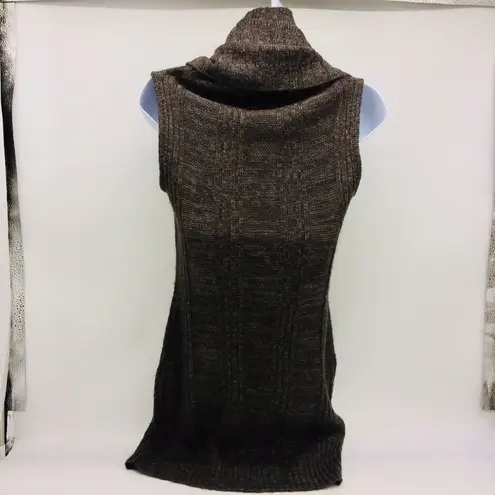 J.J. Basics Sleeveless Cowl Sweater Tunic/Sweater Dress w/Vertical Ribbing Knit Gray Size M