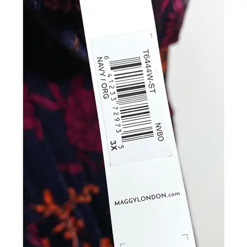 Maggy London Velvet Mini Fit & Flare Dress 3X Floral Bloomcore Prairie Boho NWT