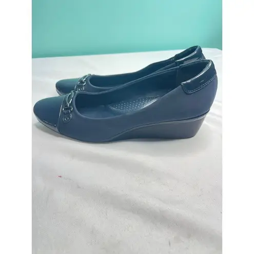 Dressbarn Patent Leather Flats with Buckle Accent S