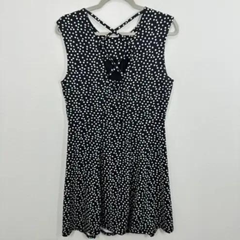 Title Nine Black and White Polka Dot Dress Sleeveless Fit & Flare Athletic Dress