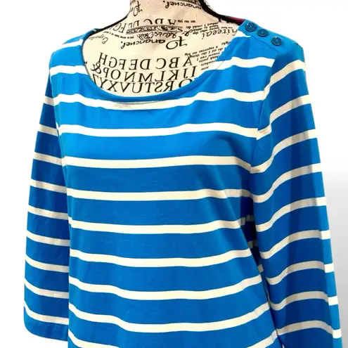 Boden USA Boden Size 12 Bretton Blue Stripe 100% Cotton Pullover Tunic Dress - WL892