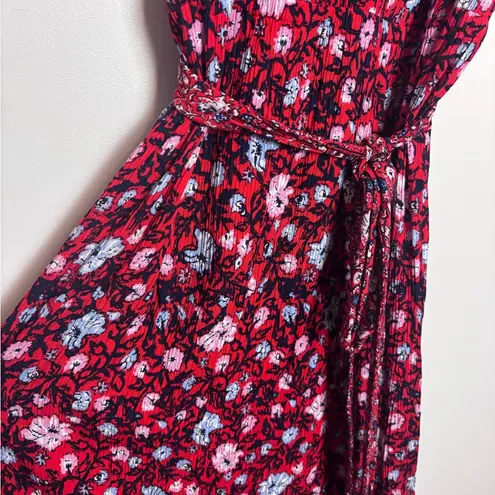 Westport Dress Barn Plus Size Red and Blue Floral Print Boho Maxi Dress