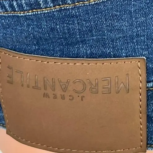 J.Crew Mercantile Women's Blue High Waist Raw Hem Mini Denim Jean Skirt Size 0