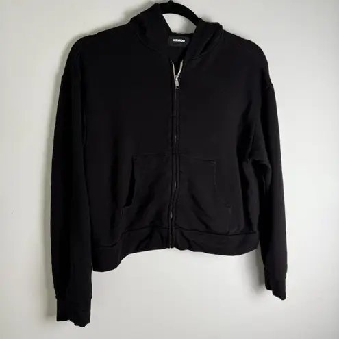 Monrow Hoody Softfleece Zip Up Black Size XS