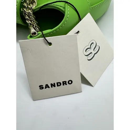Sandro NWT Sweet Janet Chain Shoulder Bag Vert Pomme Green Apple Small Purse
