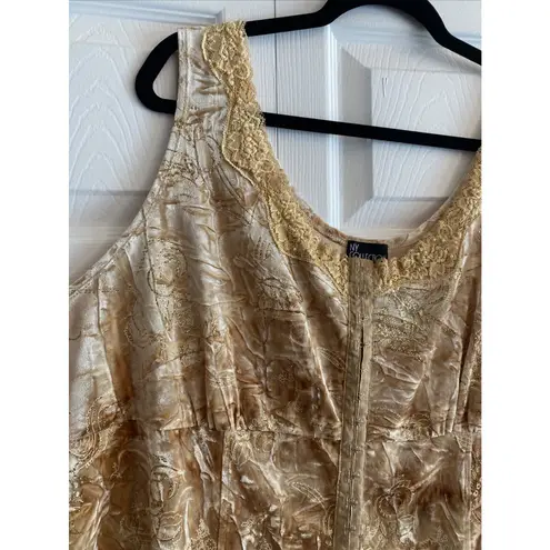 Ny Collection Women's Y2K Velour Glitter Lace Babydoll Tank size 3X Fairy Velvet