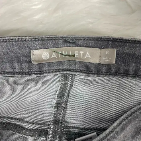 Athleta  Sculptek Skinny Jeans Gray Wash Size 6 Mid Rise Performance Denim