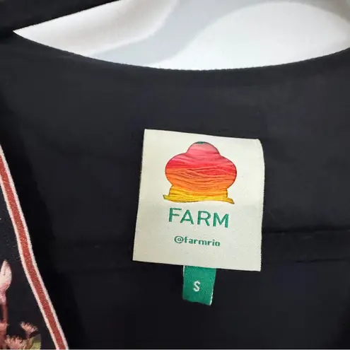 Farm Rio Black Surreal Flowers Long Sleeve Mini Dress Size S