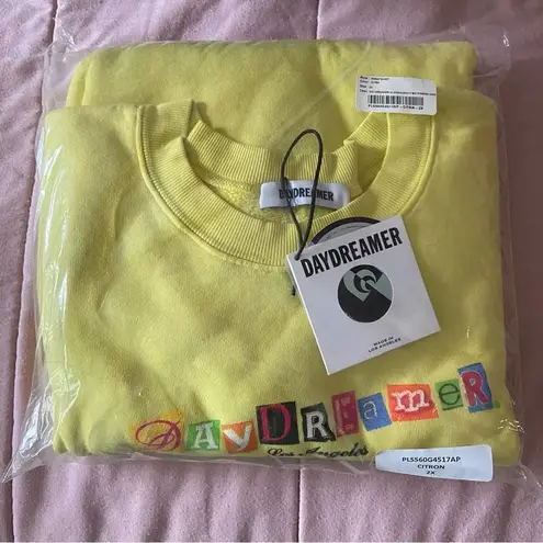 Yellow Ransom Note Letter Daydreamer Logo Oversized Sweatshirt Sz 2XL