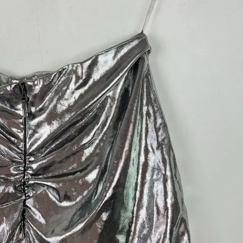 Mistress Rocks NWT  Next Up Metallic Silver Mini Skirt Size XS NEW