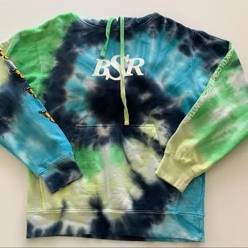 By Samii Ryan | BSR Logo Multicolor Tie Dye Hoodie Sweatshirt Small Blue