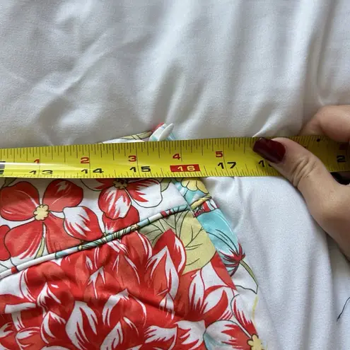 Valerie Stevens Womens 14P Floral Floral Red Yellow Pants Office Spring Summer