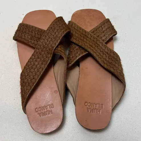 Huma Blanco Odessa Camel Pony Slide Sz. 37 (US 6.5) Brown