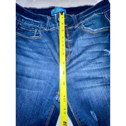 Wax Jean Butt I Love You Distressed Dark Wash Denim Jeans Size 13/31