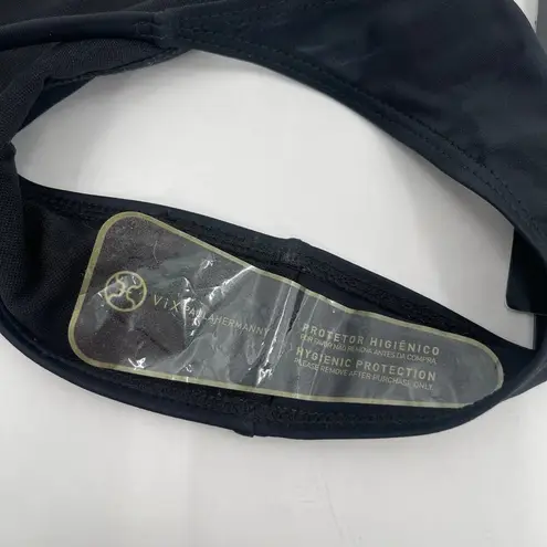 VIX Cheeky Swim Bottoms Size 8 Black NWT Solid Paula Hermanny Resort Beach Vaca