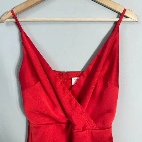 Showpo Cloud Cover Faux Wrap Ruffle Mini Dress Womens 2 Red Cocktail Party Girly