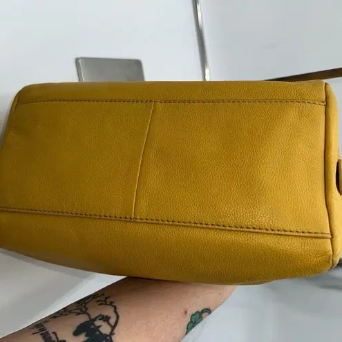 Fossil  Yellow Leather Satchel with Unbranded Guitar Strap