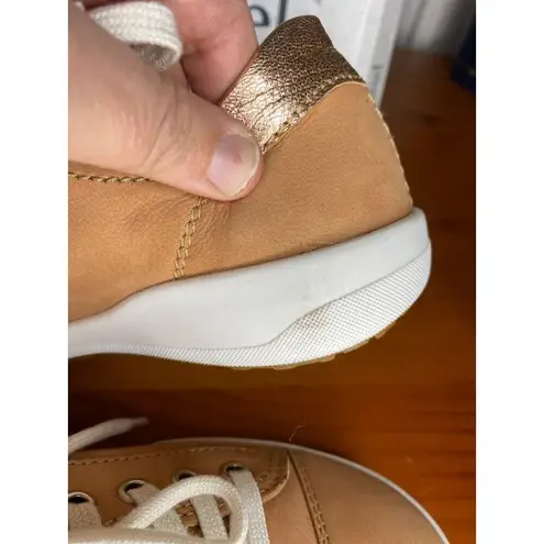 Josef Seibel Womens Leather Low Profile Comfort Sneakers Sina 11 Size 6 EU 37 Tan