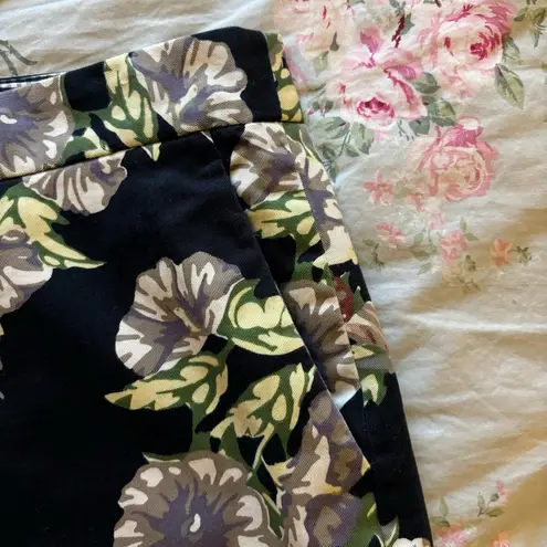 Brooks Brothers Navy Floral Cotton Skirt 12 Preppy Coastal Easter Spring Dummer