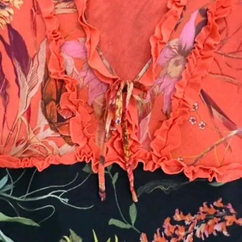 FUZZI Floral Patchwork Midi Dress in Multi, Size XS