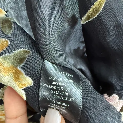 ASTR The Label Floral Velvet Burnout Bodysuit Witchy Goth Size M Black Size M