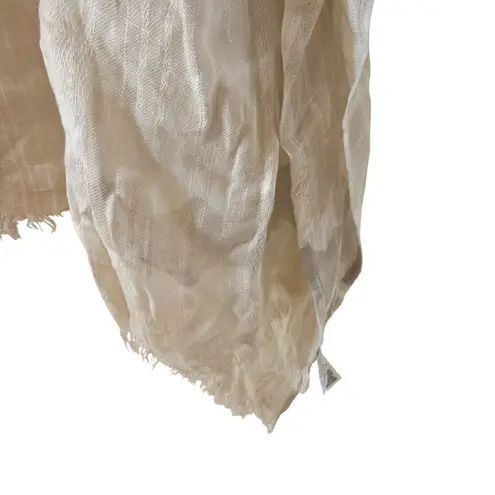 Treasure & Bond Women's Linen Shawl Open Front Grey Shibori Stripe One Size