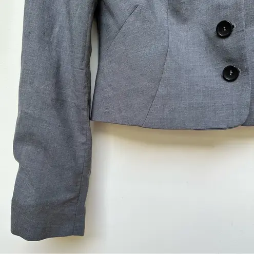 barney's new york Barney’s New York Grey Fitted Black Button Blazer sz 42