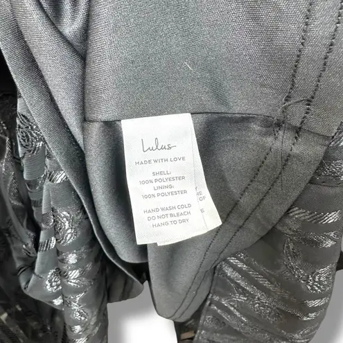 Lulus NWT Picturesque Allure Black Floral Jacquard Tie