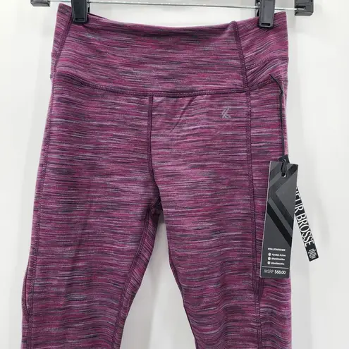 Kyodan  Women's Merlot Space Dye High Waist Double Brushed Legging Size XS NWT