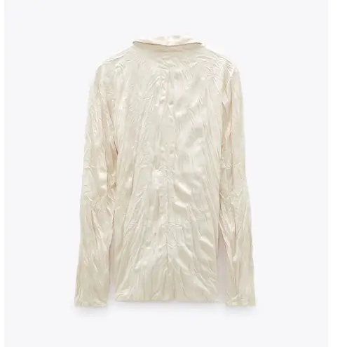 ZARA NWT   CREASED-EFFECT SATIN JACKET Medium