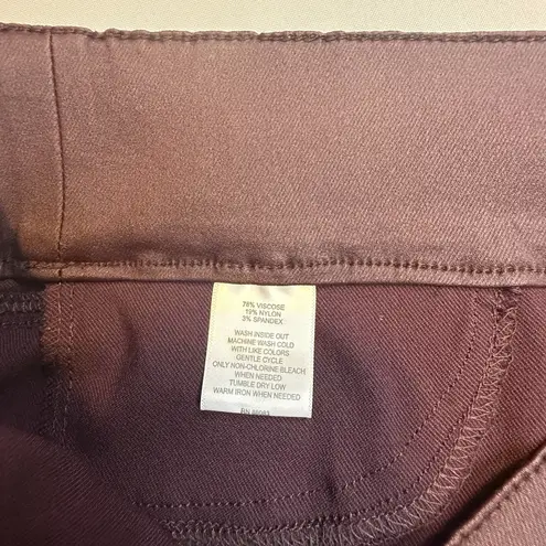 Signature Studio Women's Burgundy Trendy Faux Leather Legging Pants Size 1X #