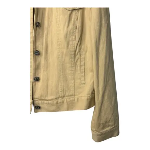 Vintage Nancy Bolen Denim Jacket Large Embellished Beaded Women Size Large Tan