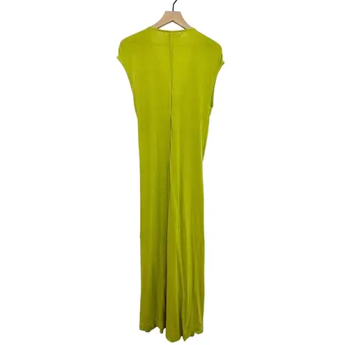 Free People Marina Maxi Dress in Citron Silk Green size Small