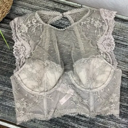 Victoria's Secret Victoria’s Secret Gray Lace Dream Angel Lined Demi Bra Top 32B