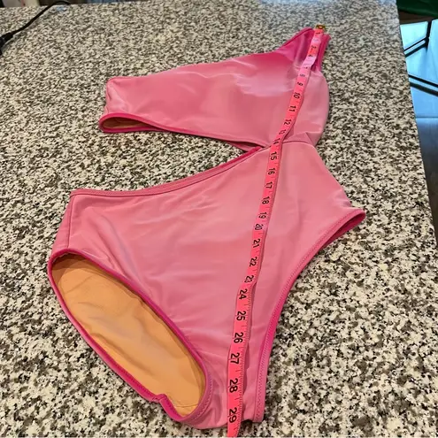 J.Crew  Pink Ombré One Piece Asymmetrical Cut Out Swimsuit Size Medium