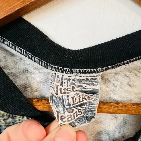 Vintage Textured Cottage Floral Zip up Bomber Sweater Gnome Jacket Size M