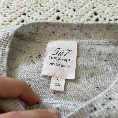 Cinq à Sept Cinq a Sept Adiella Ruffled Cashmere Knit Sweater Gray (XSmall)