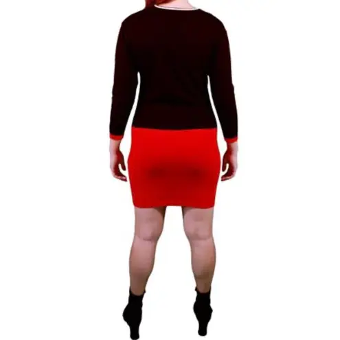 Area Stars New Color Block Stripe Mini Sweater Dress Black White Red Size Small