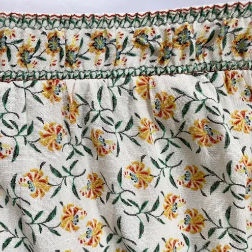 MAX STUDIO LONDON Womens Tiered Maxi Skirt Yellow Floral Print Elastic Waist XL White