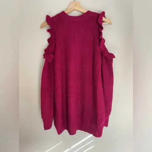 Francesca’s NWT Ruffle Sweater Pink Size M