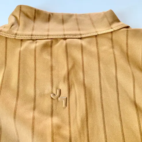 JoyLab Mustard Yellow Stripe Zipper Crop Top US Medium