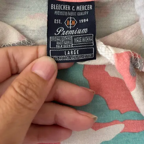 Bleecker n Mercer Sz L Cover Up Midi Dress Camo Pullover Hoodie Kangaroo Pocket Pink Size L